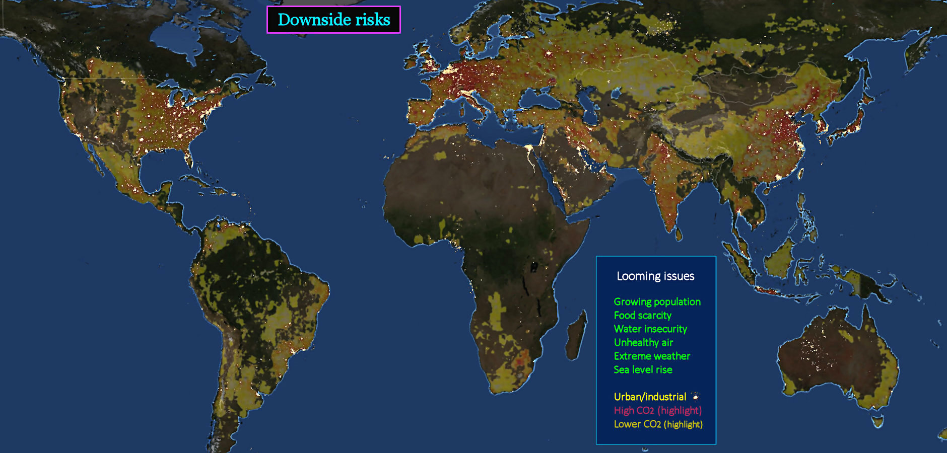 Global warming, CO2 emissions, 2020 map